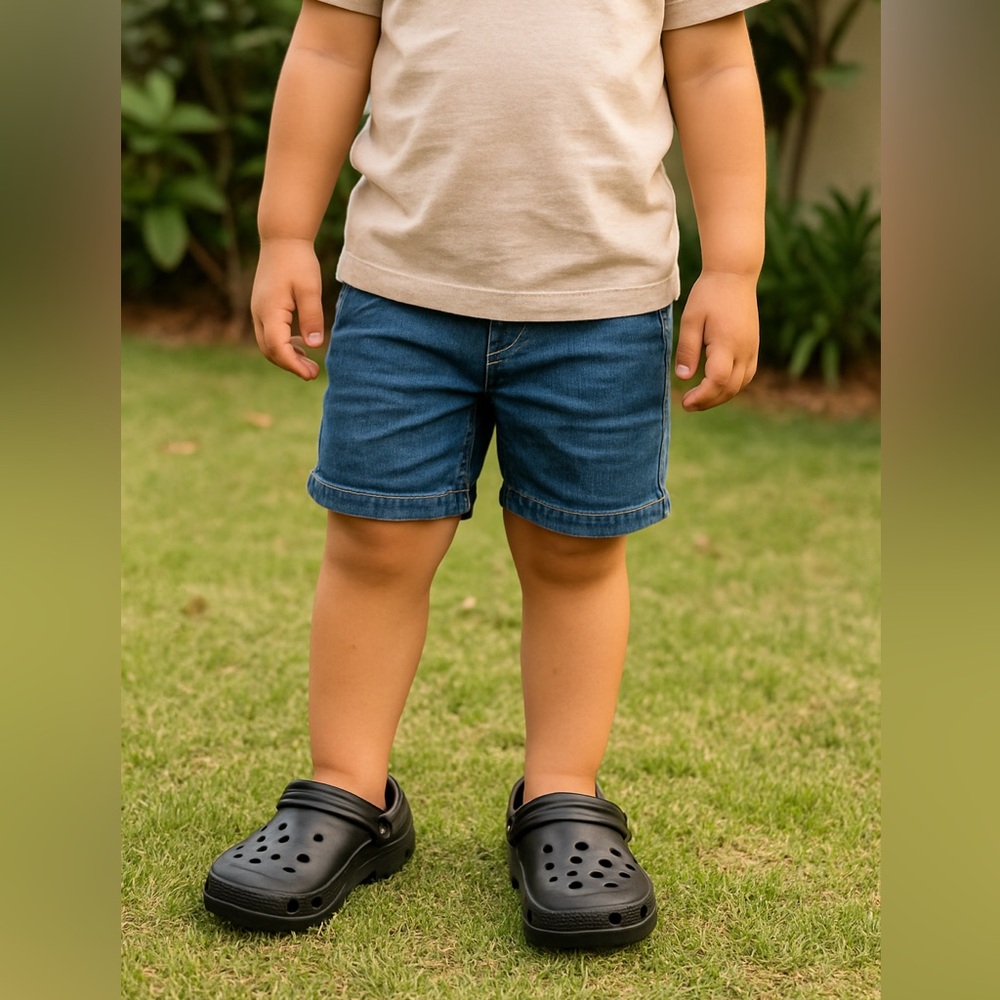 NEW Amoji Kids Clogs Size 7 Black Garden Shoes Slip On Crocs Style EU 23 - Picture 3 of 7
